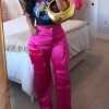 Satin Cargo-Style Trousers